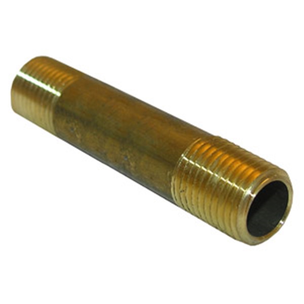 17-9359 Long Pipe Nipple, 1/4 in, MIP, Brass, 125 psi Pressure, 3 in L
