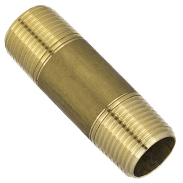 17-9405 Long Pipe Nipple, 3/8 in, MIP, Brass, 125 psi Pressure, 2 in L