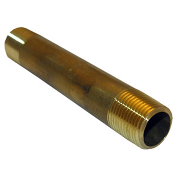 17-9413 Long Pipe Nipple, 3/8 in, MIP, Brass, 125 psi Pressure, 4 in L