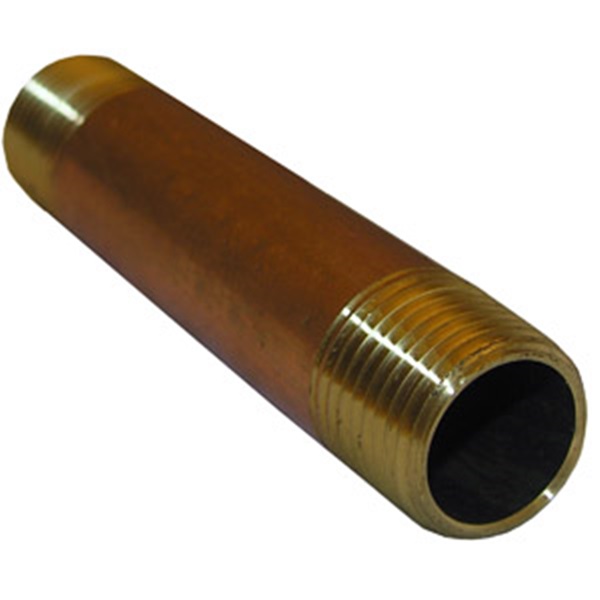 17-9457 Long Pipe Nipple, 1/2 in, MIP, Brass, 125 psi Pressure, 5 in L