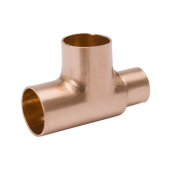 Streamline W 04041 Reducing Tee, 3/4 x 1/2 x 3/4 in, Copper, Copper, 700 psi Pressure