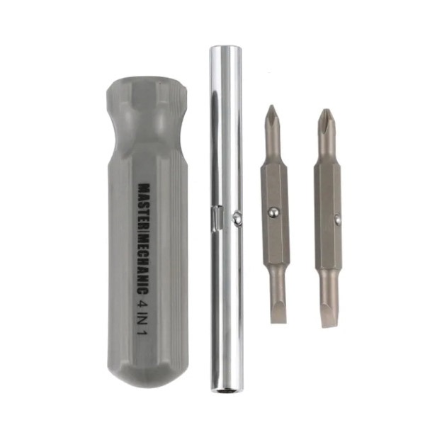 Master Mechanic 578037 Multi-Bit Screwdriver, Includes: #1 Phillips and 3/16 in Slotted Bit