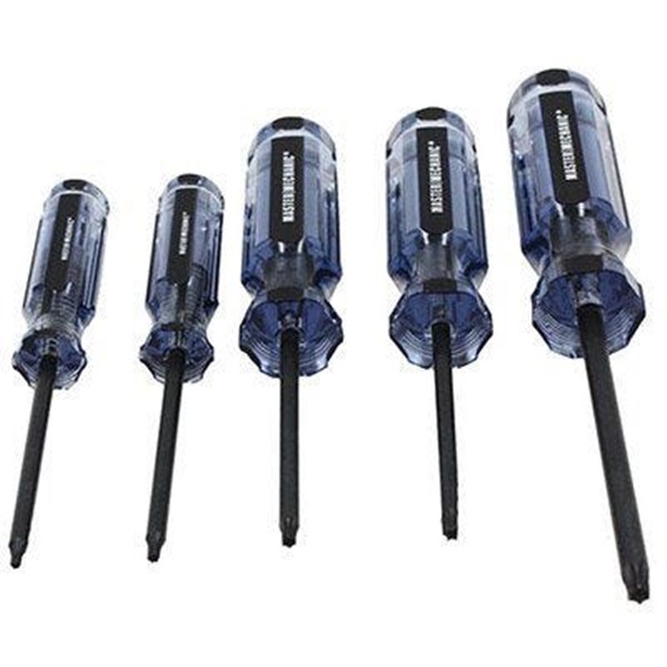 Master Mechanic 167488 Screwdriver Set, 5-Piece, Includes: T30 x 4 in Torx Screwdrivers