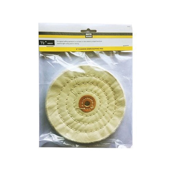 Master Mechanic 160525 Buffing Pad, 6 in Dia, Cotton/Pile
