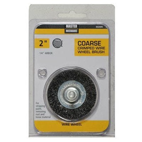 Master Mechanic 842685 Wire Wheel, 2 in Dia, 1/4 in Arbor