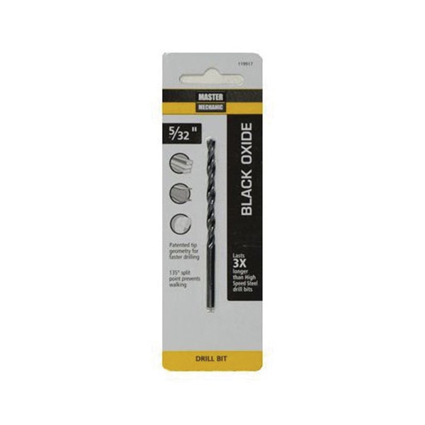 Master Mechanic 119917 Drill Bit, 5/32 in Dia, 3-1/8 in OAL, Straight Shank