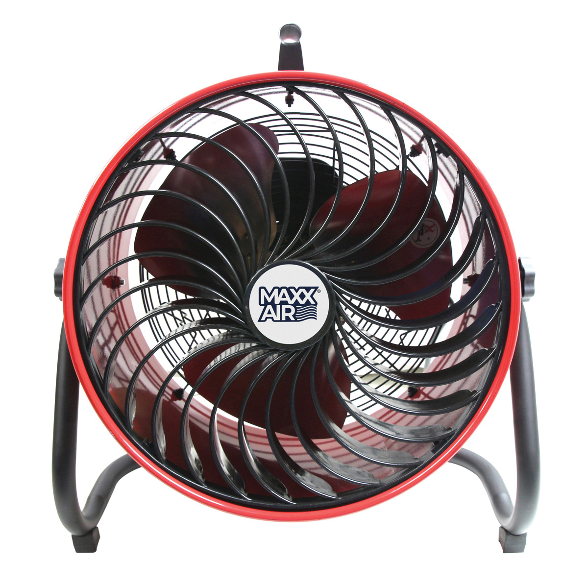 MaxxAir HVFF16TRED Floor Fan, 120 V, 3-Speed, 1350 rpm Speed, 1600 cfm Air, Black/Red