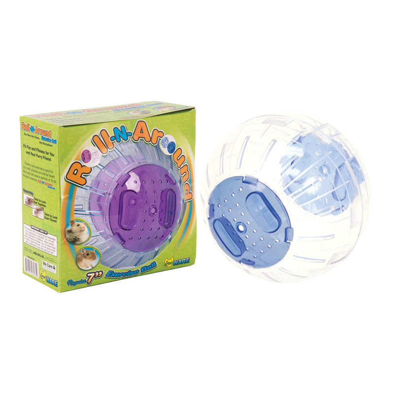 Ware 03261 Roll-N-Around Ball, Gerbils, Hamsters, Mice, Pet Rats, M, Clear