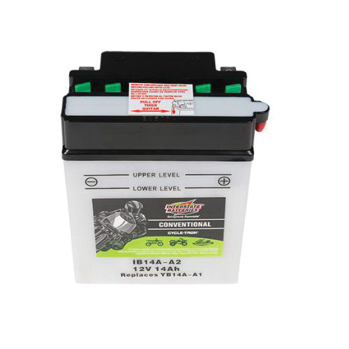 Interstate Batteries IB14A-A2 Wet Battery, 190 A Cranking Current, 5-5/16 in L x 3-1/2 in W x 6-15/16 in H Dimensions