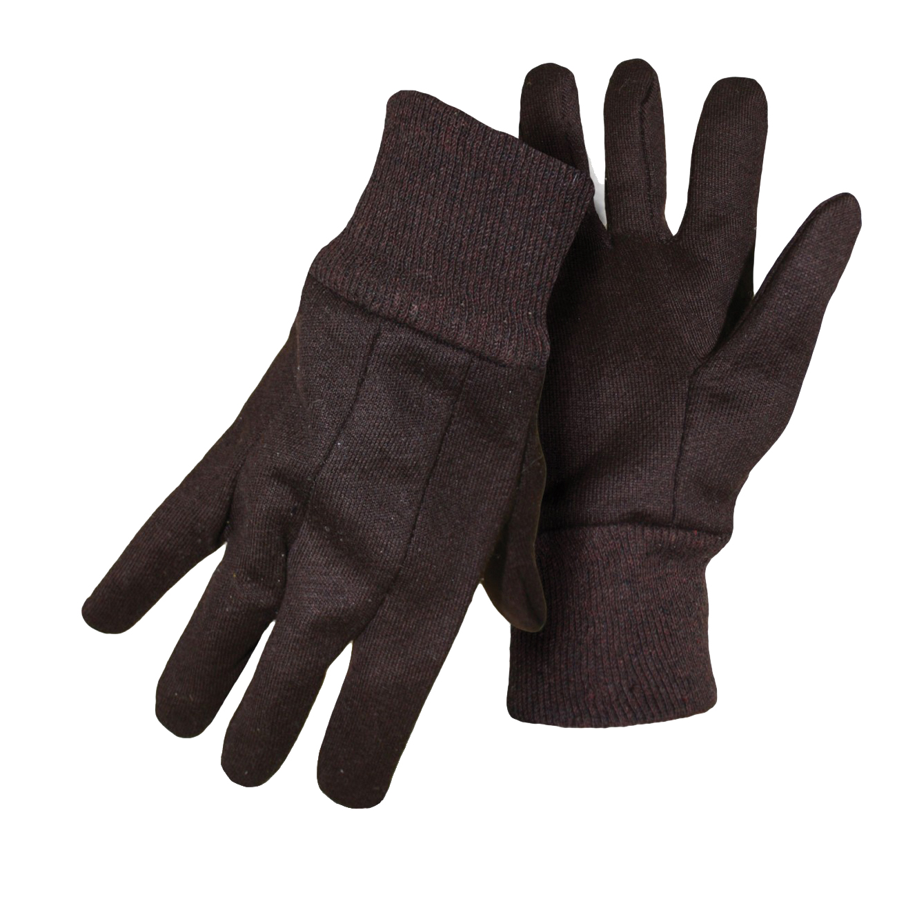 4020-12 Jersey Gloves, L, Knit Wrist Cuff, Cotton, Brown