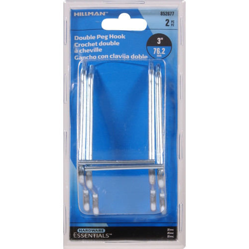 Hardware Essentials 852677 Pegboard Hook, 3 in, Steel, Zinc