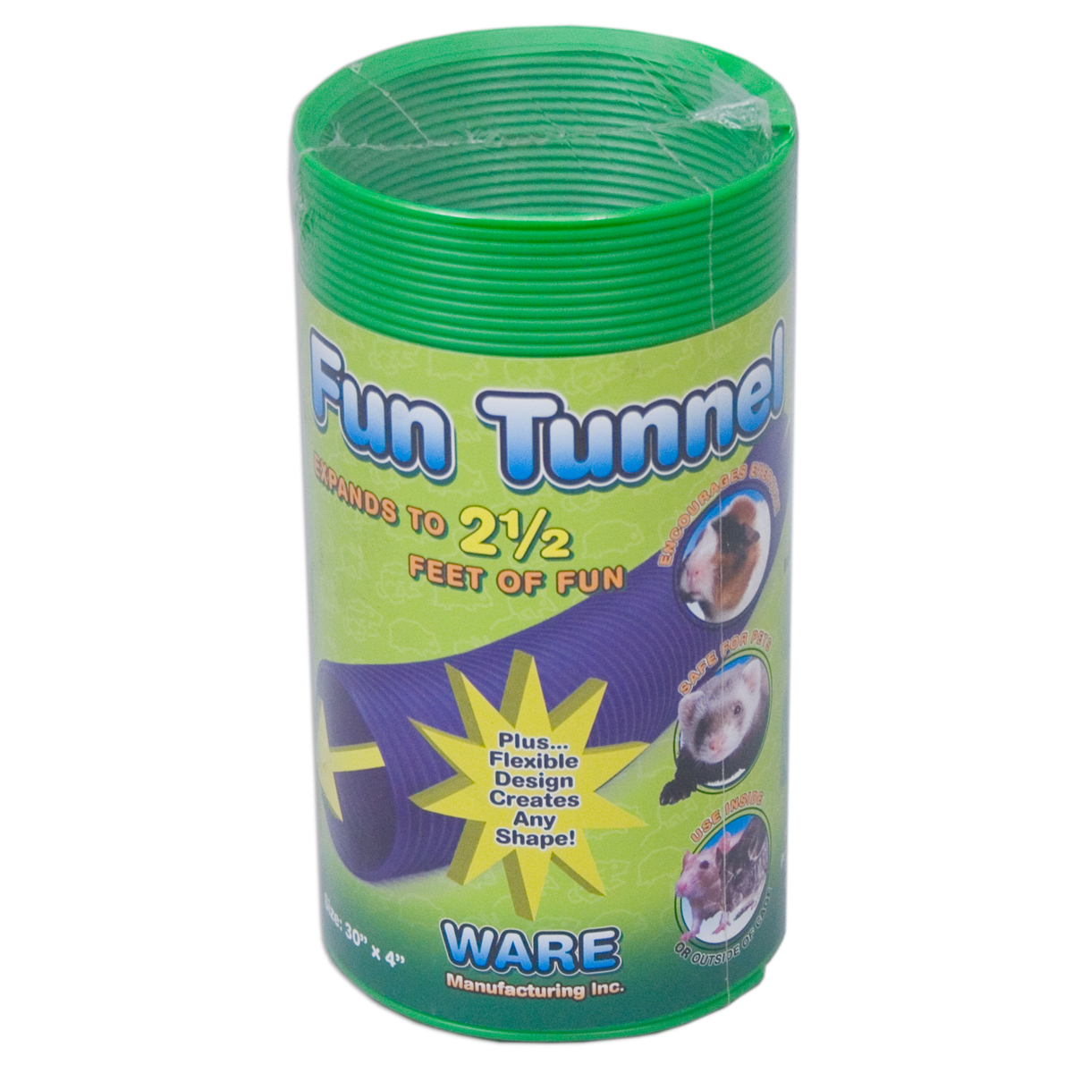 Ware 03292 Fun Tunnel, 30 in W, 4 in D, 4 in H, M, Plastic, Assorted
