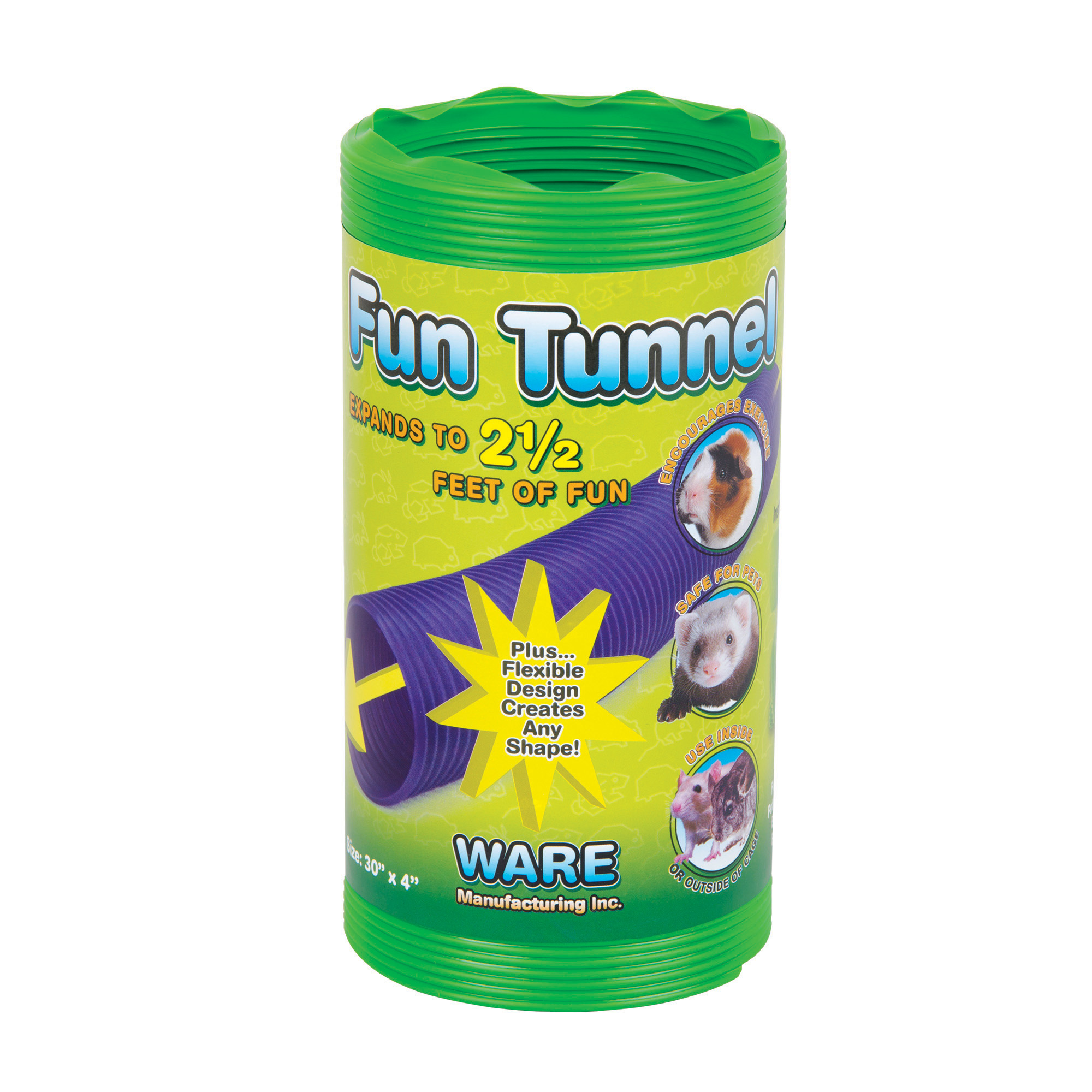 Ware 03292 Fun Tunnel, 30 in W, 4 in D, 4 in H, M, Plastic, Assorted