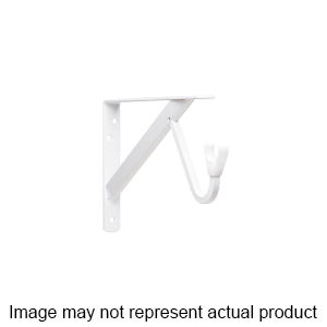 John Sterling Closet-Pro HD RP-0495-CH Shelf and Rod Bracket, 1000 lb, 12 in L, 8 in H, Steel, Chrome