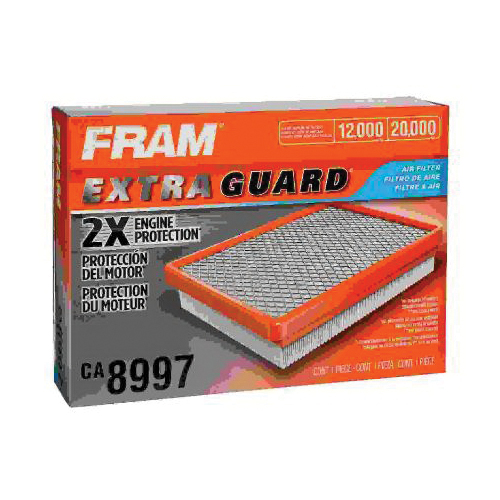 Fram Extra Guard CA8997 Air Filter, 10 in L x 7.125 in W x 2.312 in H Dimensions