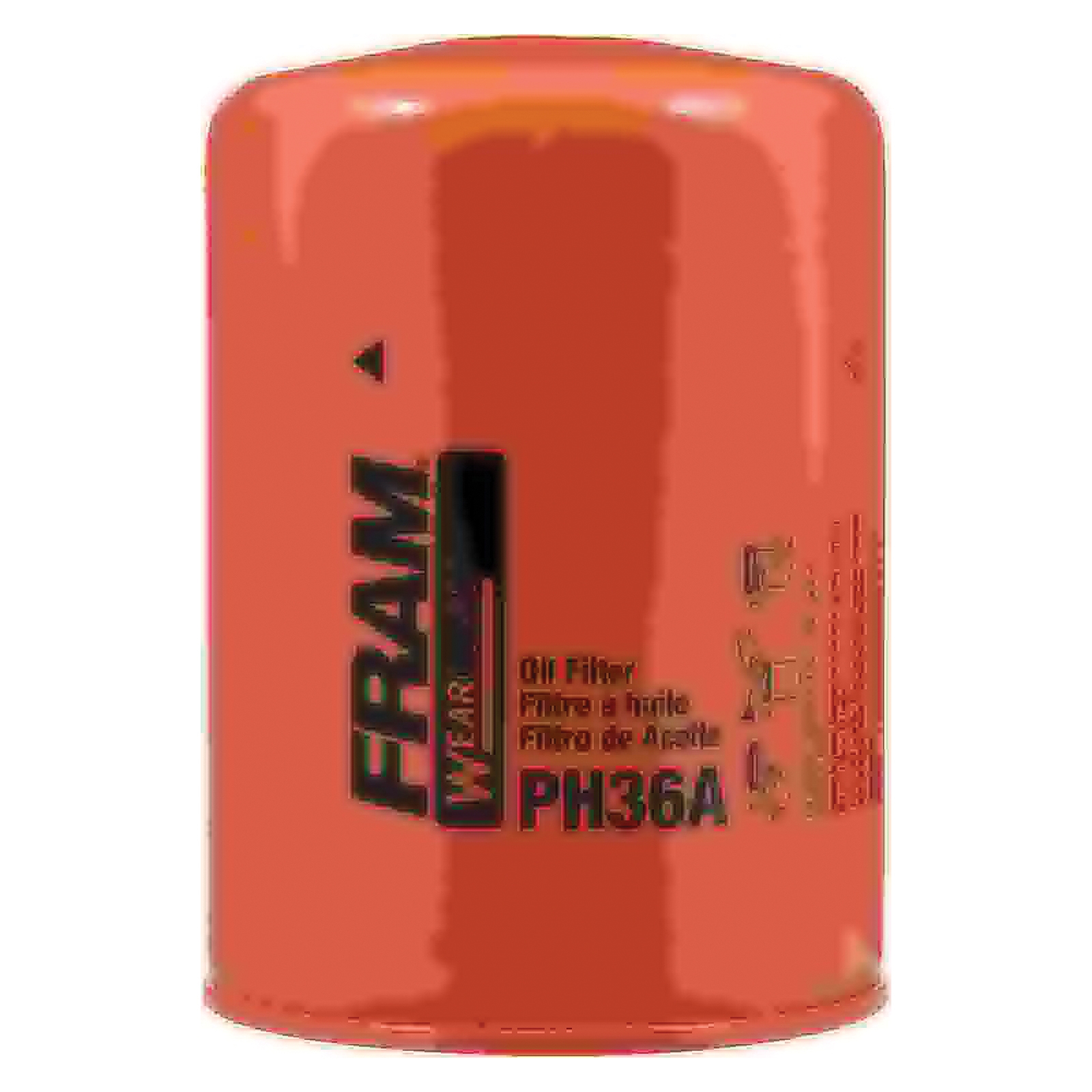 Fram Wearguard PH36A Spin-On Oil Filter, 1-12 Connection, 3.69 in OD x 5.374 in H