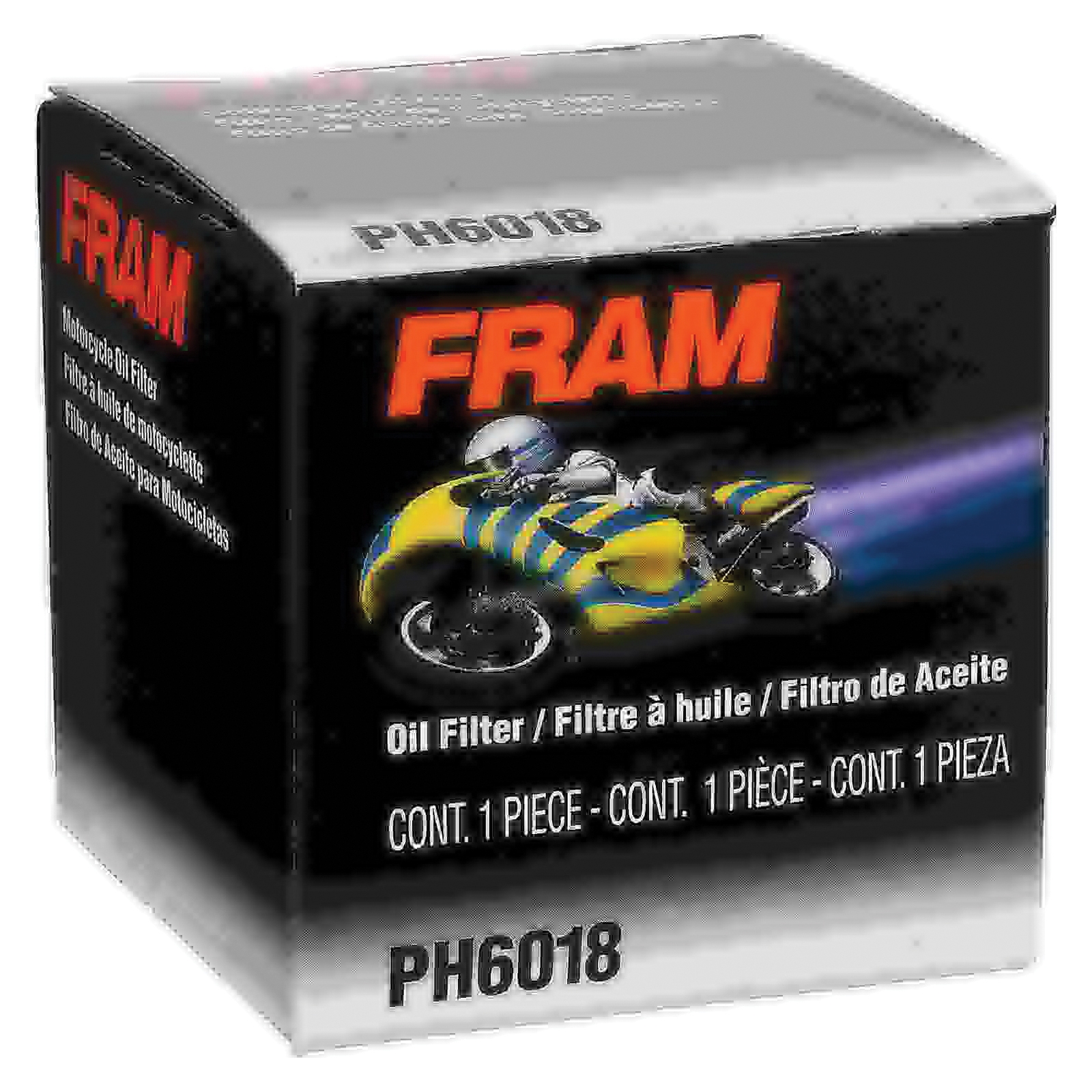 Fram PH6018 Full Flow Spin-On Oil Filter, 20 mm Connection, 2.688 in OD x 2.641 in H