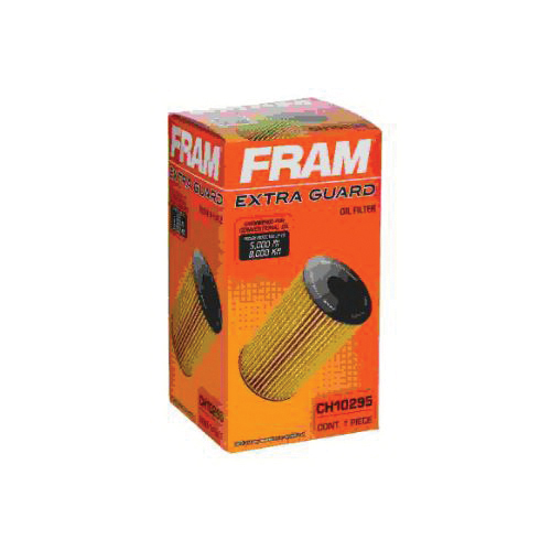 Fram Extra Guard CH10295 Cartridge Oil Filter, Fibers, Resin Filter Media, 1.101 in ID x 2.7 in OD x 4.518 in H