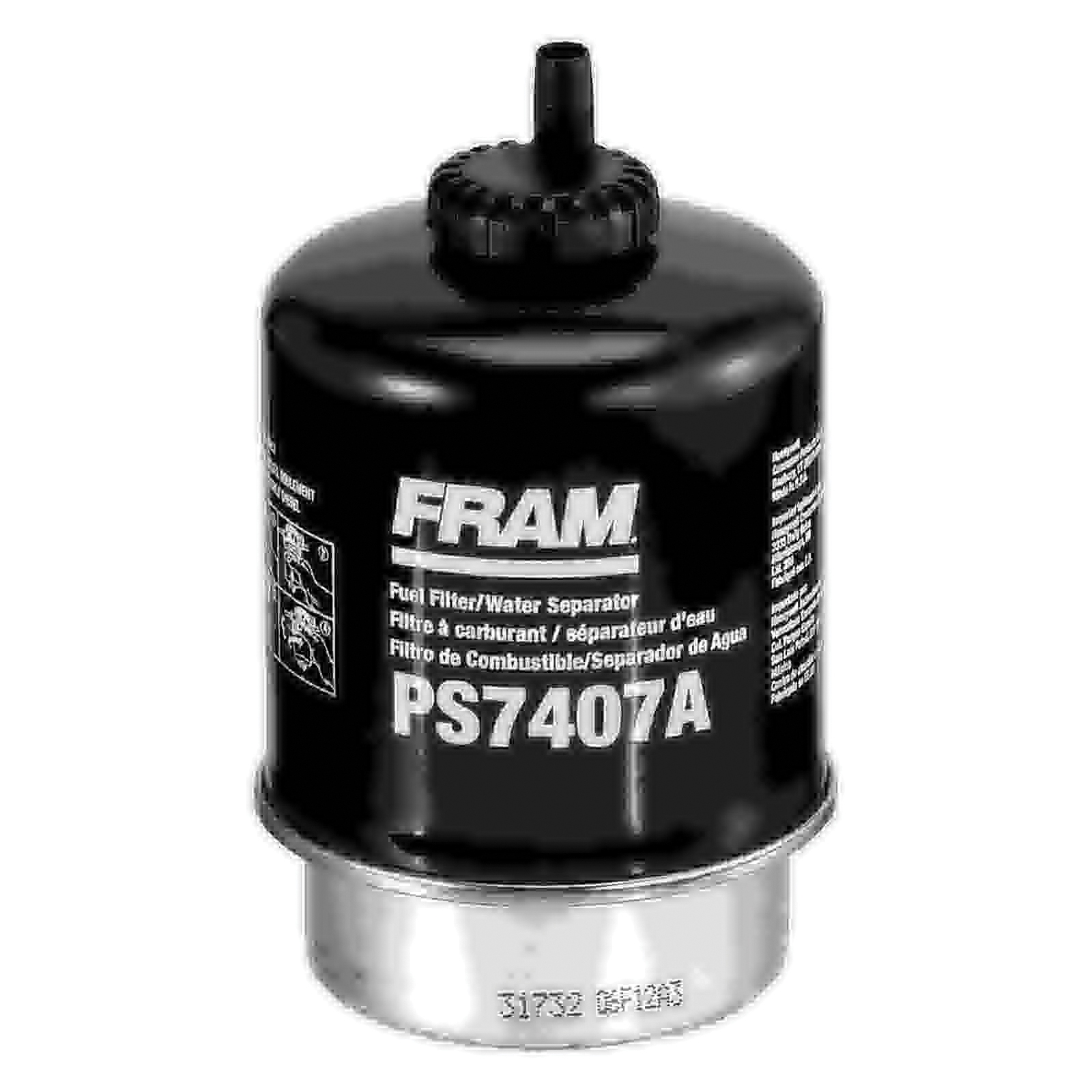 Fram PS7407A Snap Lock Fuel Water Separator Filter, 3.266 in OD x 5.047 in H Dimensions, Diesel