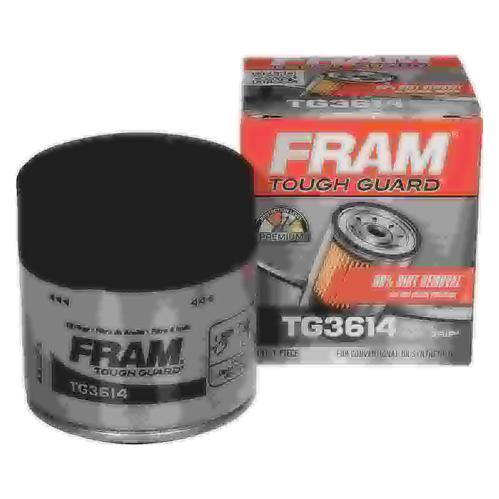 Fram Tough Guard TG3614 Spin-On Oil Filter, 3/4-16 Connection, 2.984 in OD x 3.343 in H Dimensions