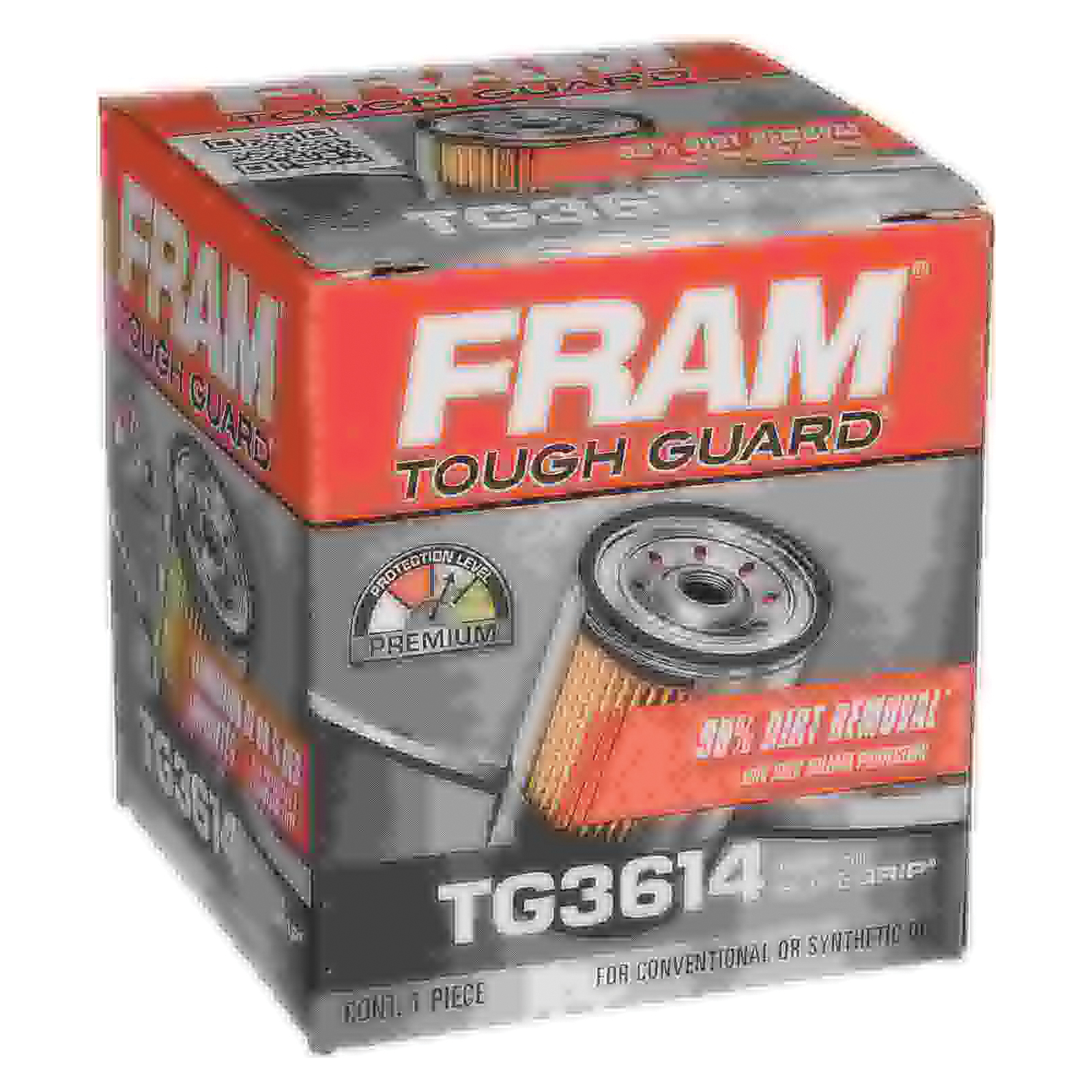 Fram Tough Guard TG3614 Spin-On Oil Filter, 3/4-16 Connection, 2.984 in OD x 3.343 in H Dimensions