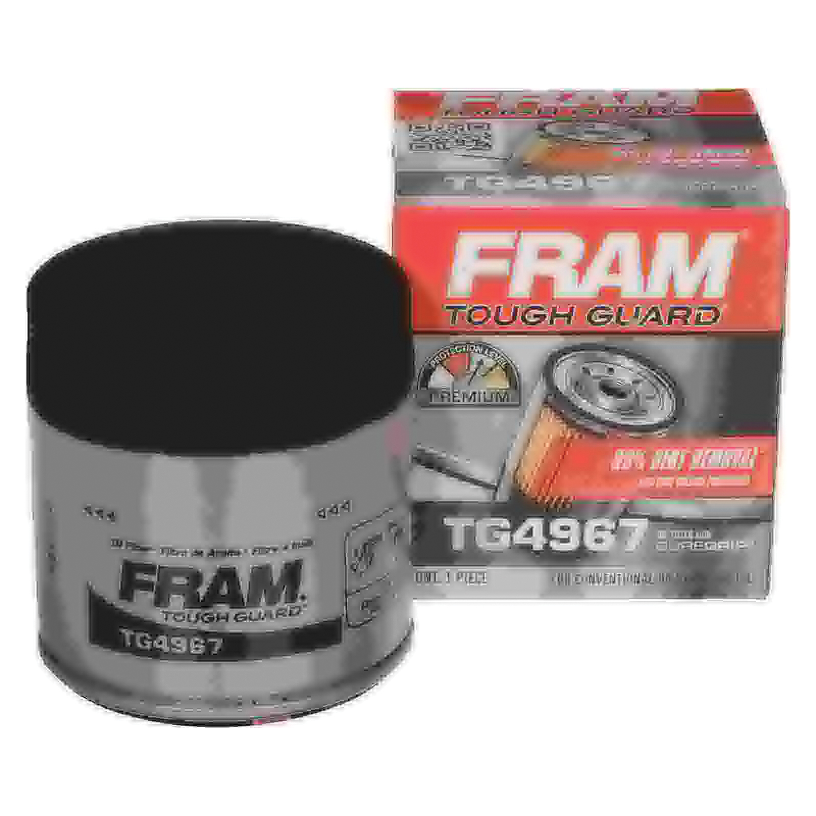 Fram Tough Guard TG4967 Spin-On Oil Filter, 3/4-16 Connection, 2.688 in OD x 2.922 in H Dimensions