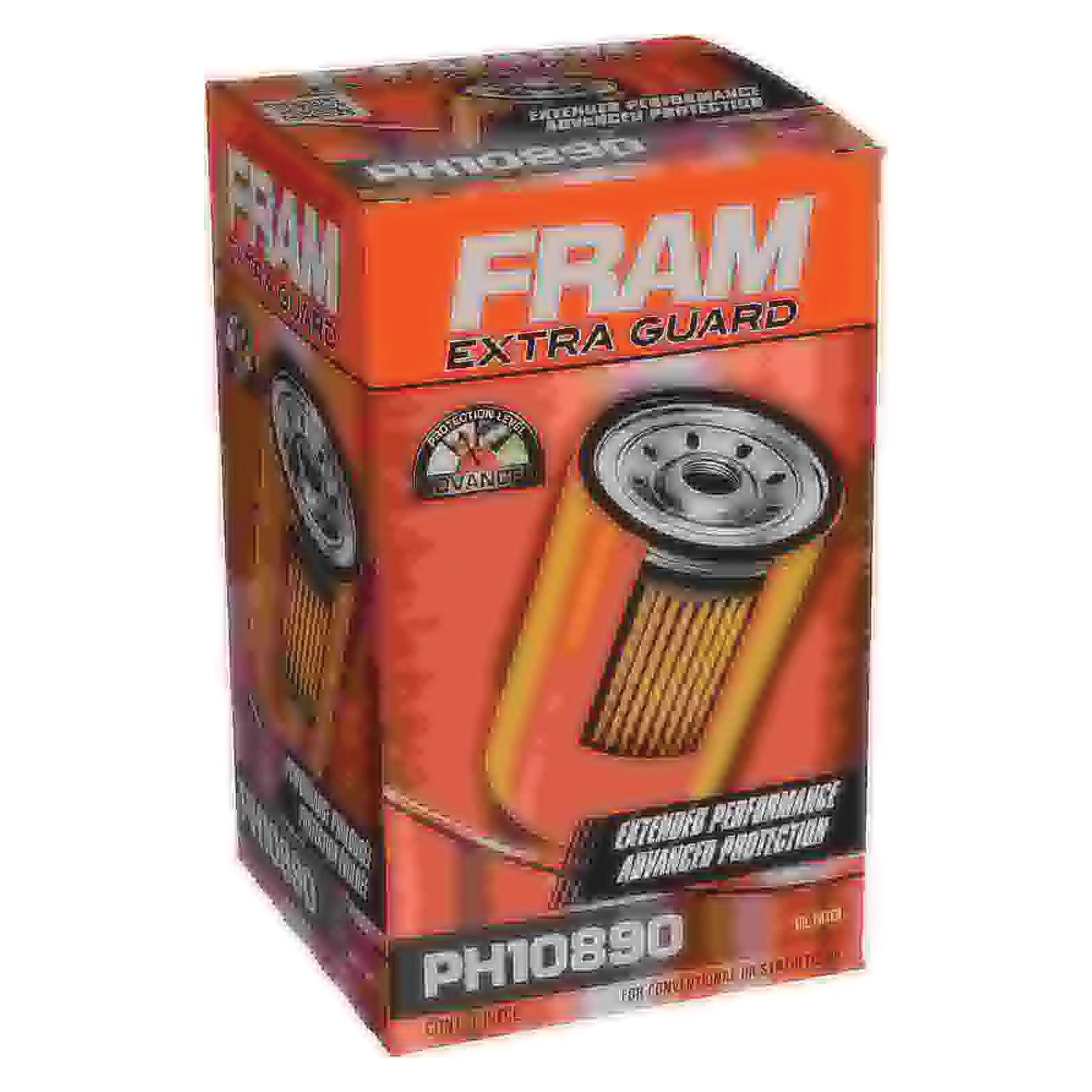 Fram Extra Guard PH10890 Spin-On Oil Filter, 1-16 Connection, Fibers, Resin Filter Media, 3.689 in OD x 6.630 in H