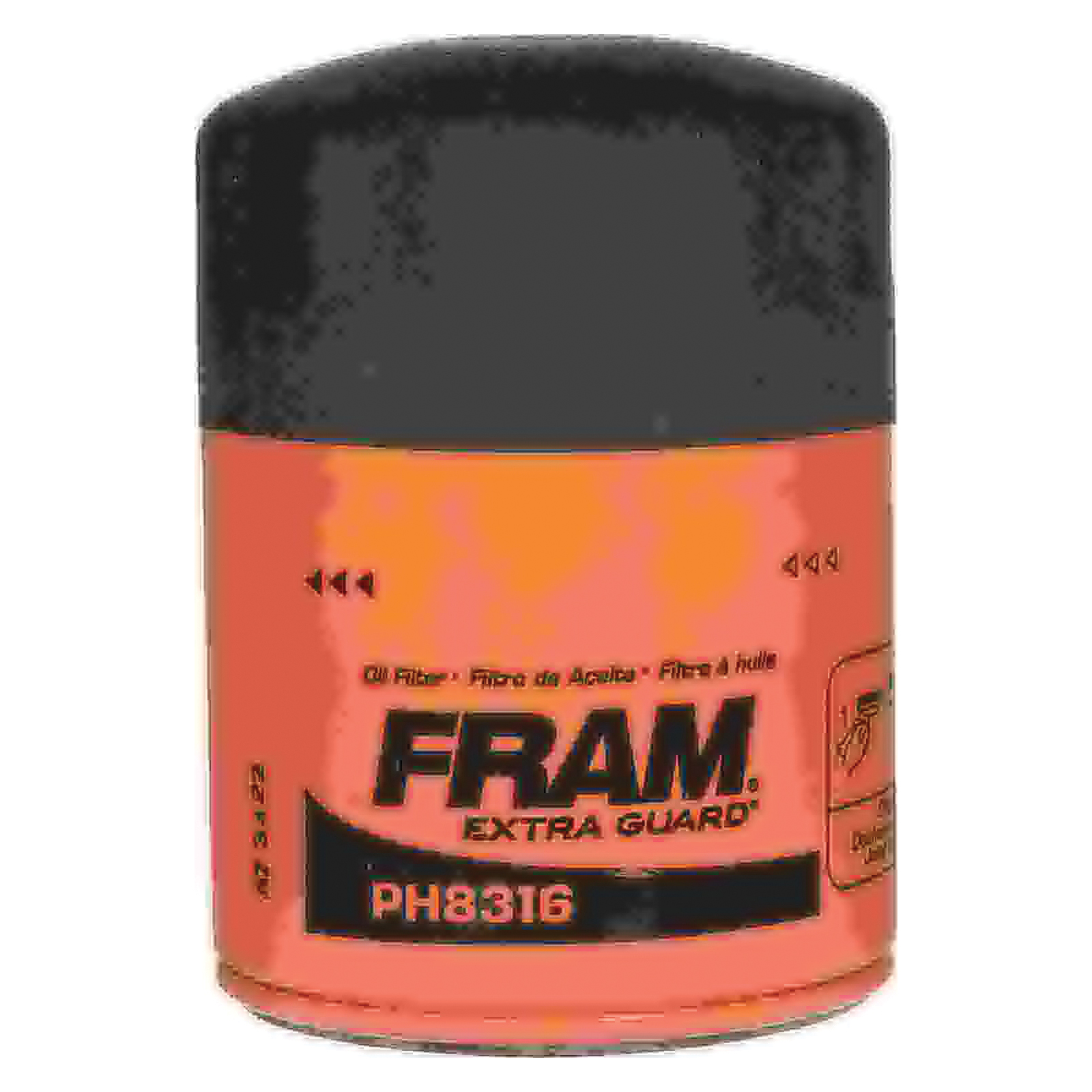 Fram Extra Guard PH8316 Spin-On Oil Filter, 3/4-16 Connection, Fibers, Resin Filter Media, 2.984 in OD x 4.063 in H
