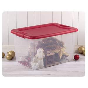 Sterilite 14974506 Latching Box, 64 qt Capacity, Blue Morpho/Pale Blue, 23-3/4 in L, 16 in W, 13-1/2 in H