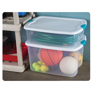66 Qt Latching Box, Sterilite, Blue Aqua/White - 4
