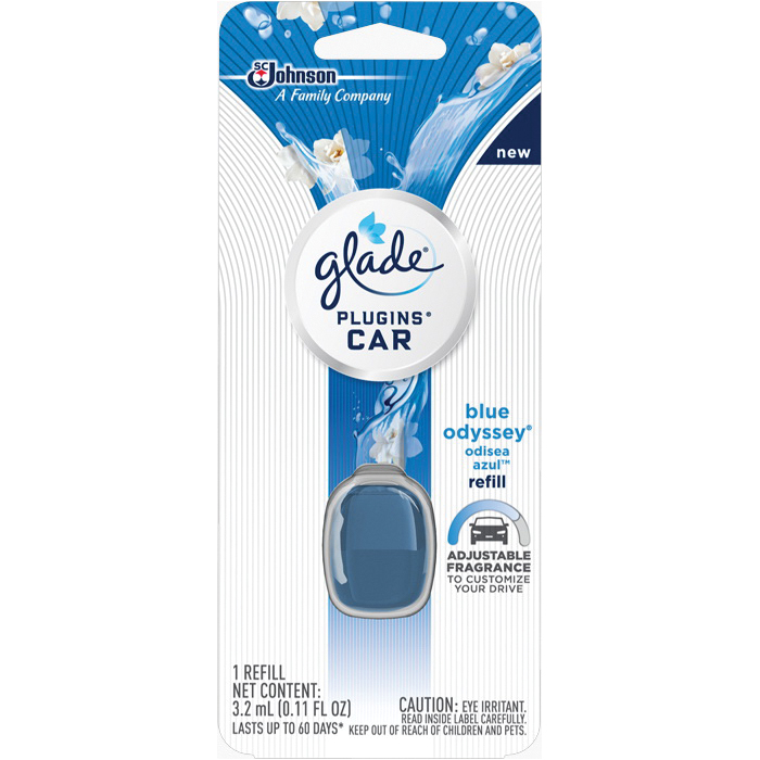 Glade 77479 Car Air Freshener, 0.11 oz, Gel, Blue Odyssey