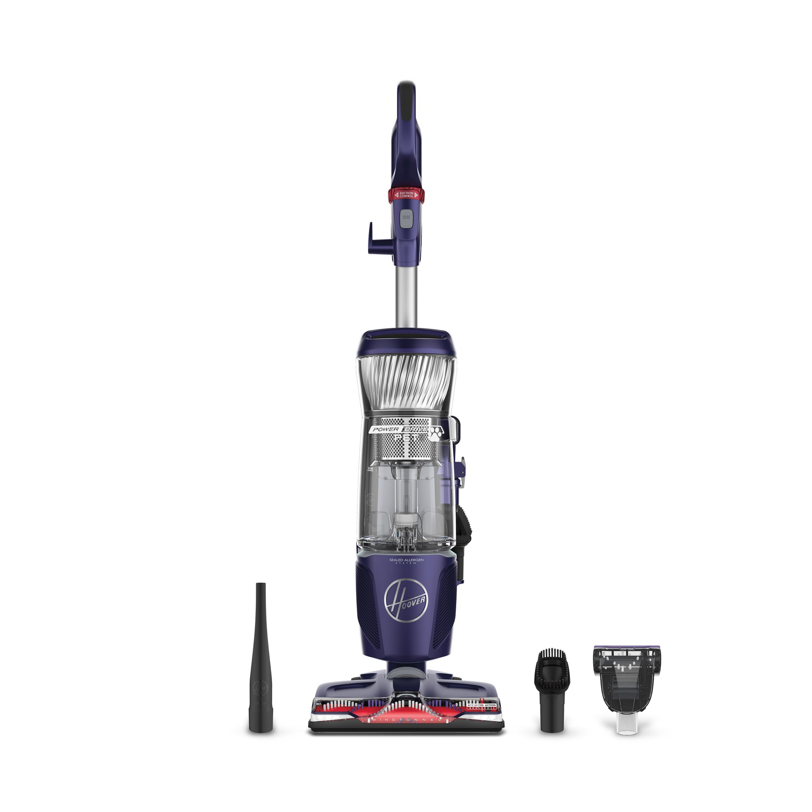 POWER DRIVE UH74210 Pet Upright Vacuum Cleaner, HEPA Filter, 1320 W, 120 V, 25 ft L Cord, Clear