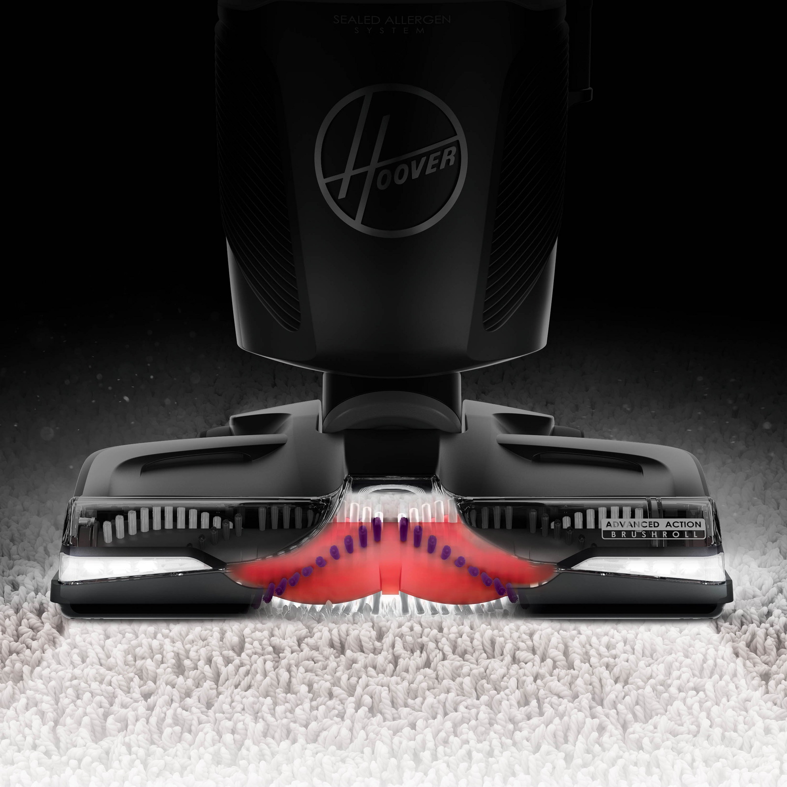 HOOVER POWER DRIVE UH74210 Pet Upright Vacuum Cleaner, HEPA Filter, 1320 W, 120 V, 25 ft L Cord, Clear Housing - 3