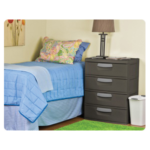Drawer Unit, Sterilite, 4-Drawer, Plastic, 19-1/4 in W, 25-5/8 in H, 35-3/4 in D - 4