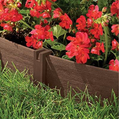 Suncast CE20 Lawn Edging, 20 ft L, 4 in H, Wood