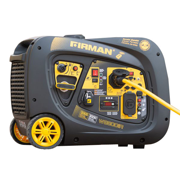 Firman Whisper Series W03083 Inverter Generator, 20 to 30 A, 120 VAC, Gasoline, 1.8 gal Tank, 10 hr Run Time