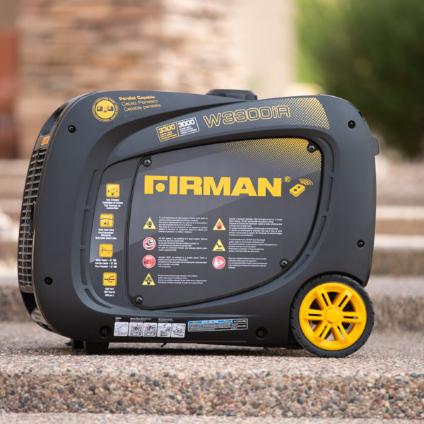 Firman Whisper Series W03083 Inverter Generator, 20 to 30 A, 120 VAC, Gasoline, 1.8 gal Tank, 10 hr Run Time