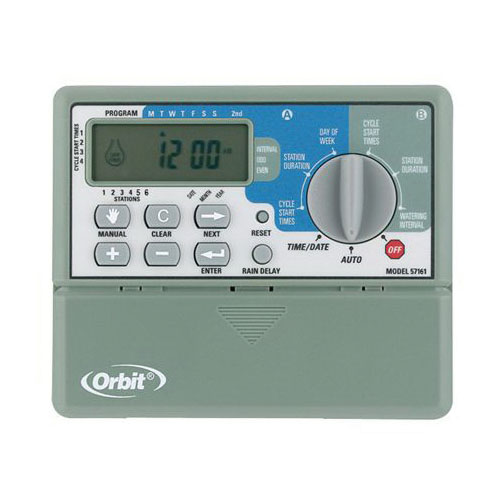Orbit 57161 Standard Irrigation Timer, 6 -Program, Digital Display, Wall Mounting