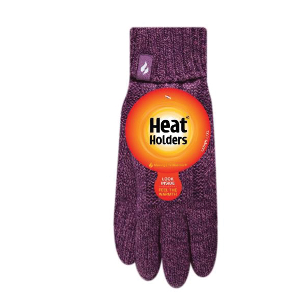 Grabber Warmers LHHG94PUR2 Women's Gloves, L, XL, 8.2 to 9.1 in L, Knit Wrist Cuff, Purple - 1