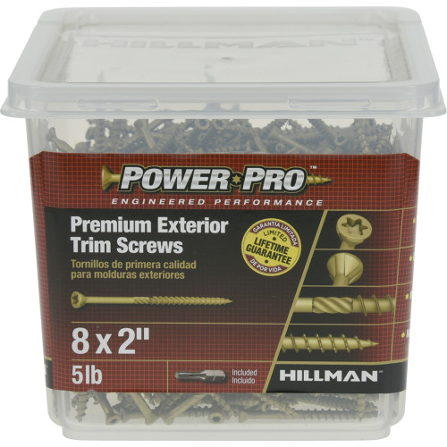 Trim Screw, Power Pro, Exterior, Star-Drive, Flat-Head, #8 x 2 in, 5 lb - 2