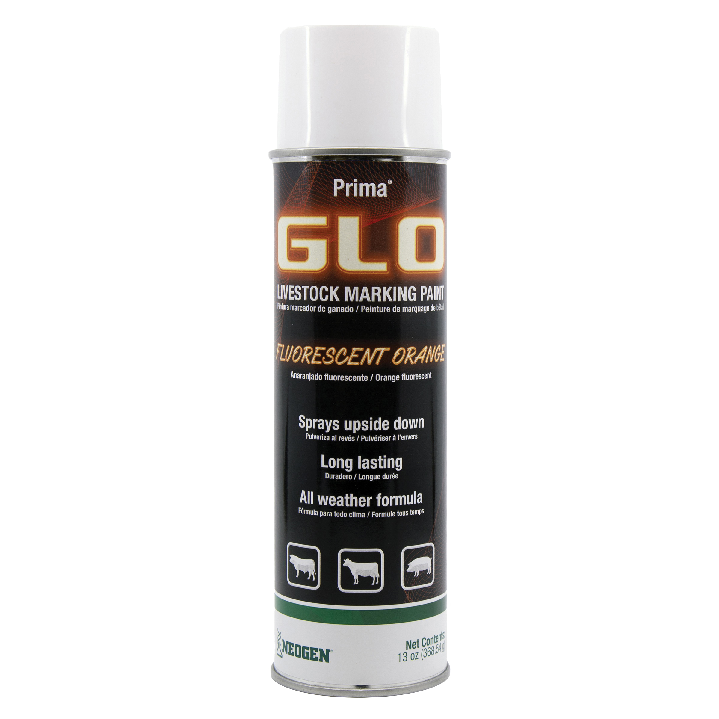 Ideal Prima 043-338389 Spray-On Glo Livestock Mark Paint, Orange, 12, Case