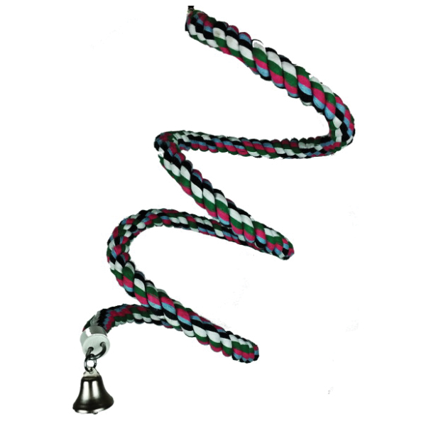 a&e Happy Beaks HB552 Rope Boing Toy with Bell, M, Cotton/Metal, Multi-Color - 2