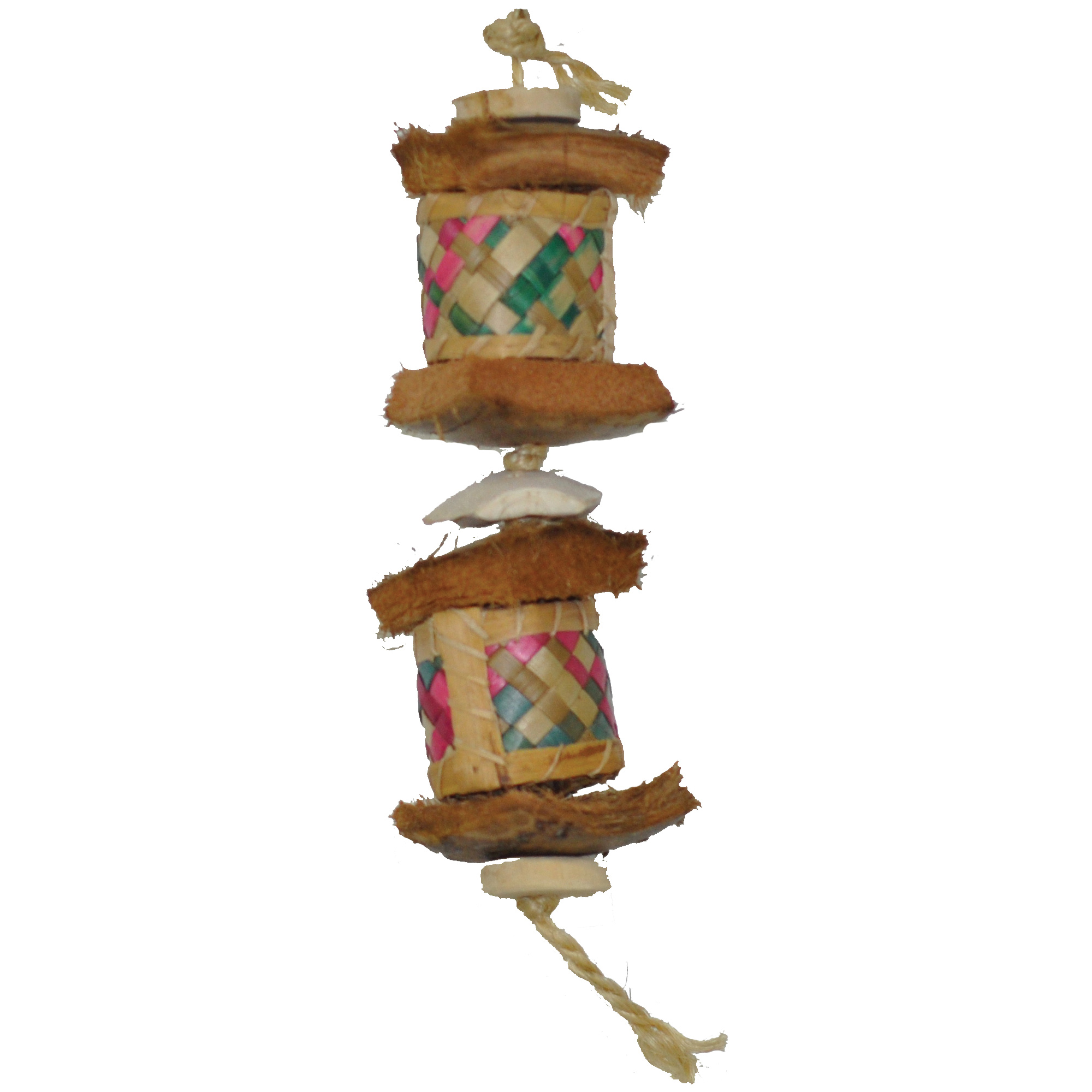 a&e HB46577 Surprise Drum Bird Toy, S, Fiber/Java Wood, Multi-Color - 3