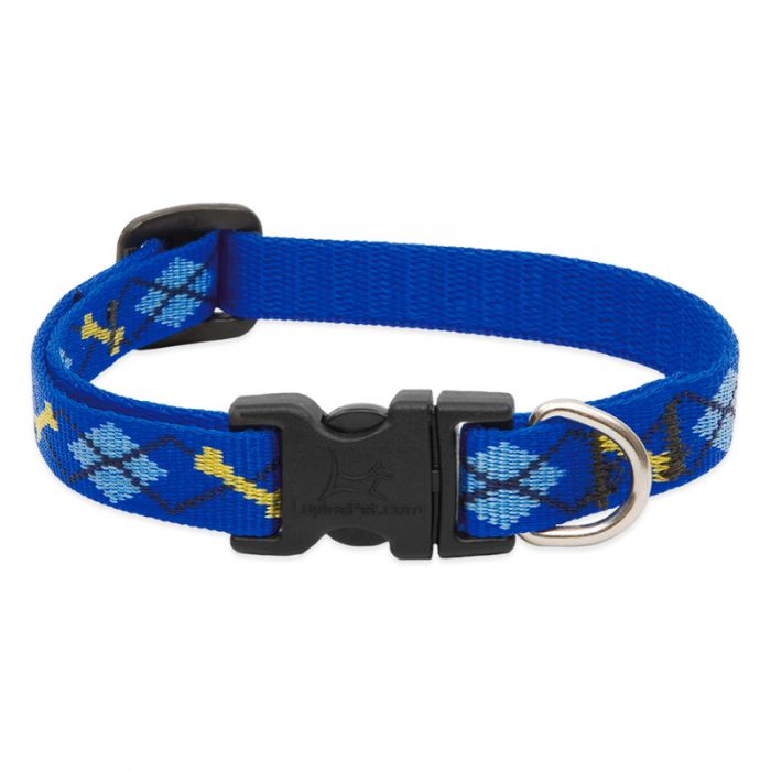 LupinePet Original Designs Series 41835 Dog Collar, Multicolor, Nylon Buckle, Dapper Dog, 10 to 16 in, 1/2 in W, Nylon