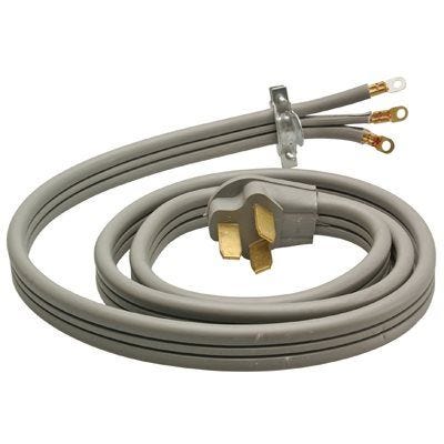 Master Electrician 09016ME Flat Range Cord, 6/2, 8/1 AWG Cable, Male Plug, 6 ft L, 50 A, 250 V, Gray