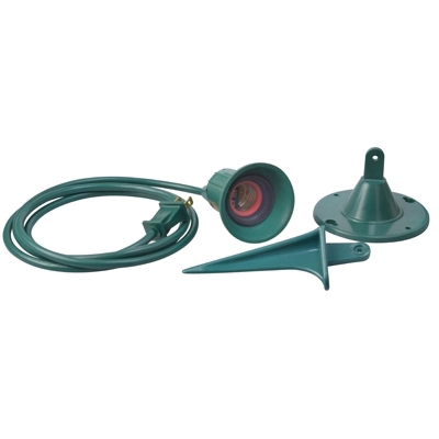 Master Electrician 05706ME Standard Flood Light Bulb Holder, 120 V, 150 W, Plastic Housing Material, Green