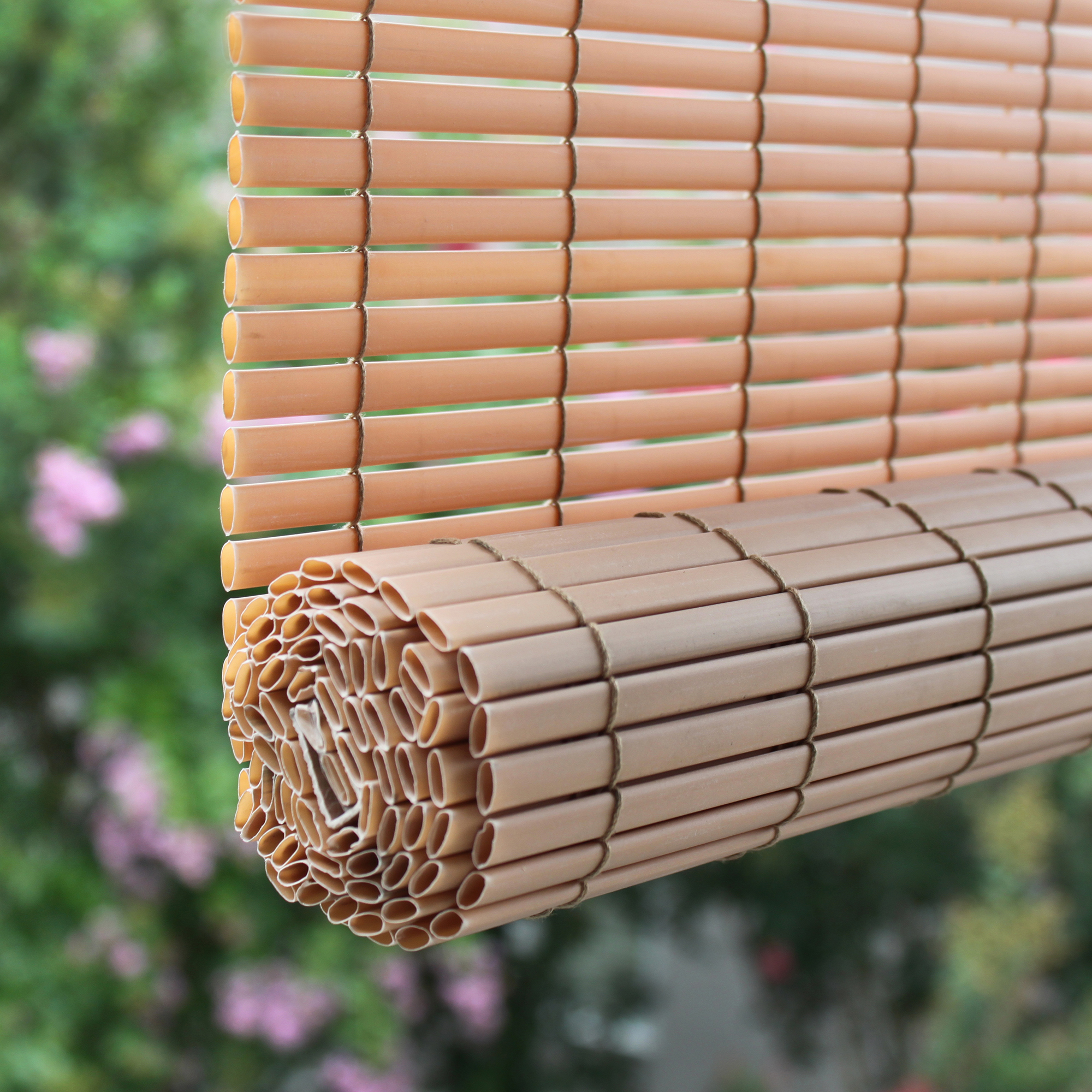 Radiance 3321246 Roll-Up Shade, 72 in L, 48 in W, PVC, Woodgrain