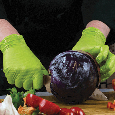 Gloveworks GWGN46100 Heavy-Duty Disposable Gloves, L, Nitrile, Powder-Free, Green, 9-1/2 in L - 5