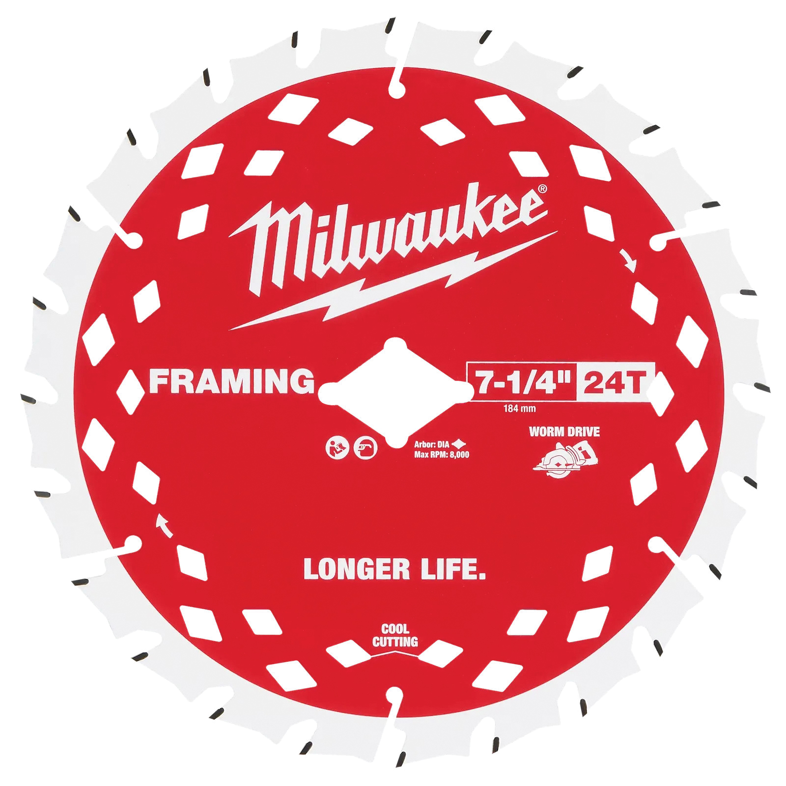 Milwaukee 48-41-0723 Circular Saw Blade, 7-1/4 in Dia, 5/8 in Arbor, Steel,  10 Pack - 5