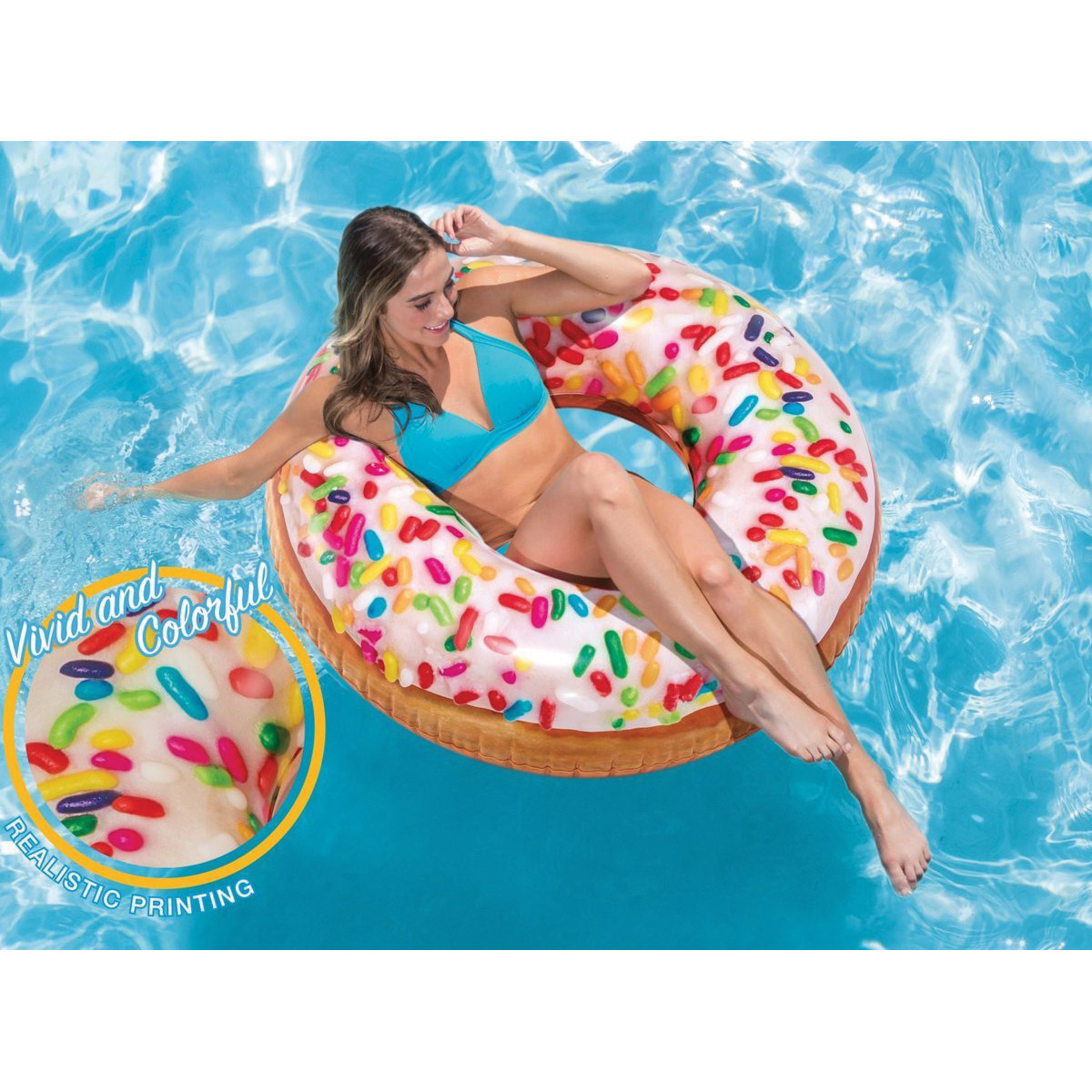 56263EP Sprinkle Donut Tube, Vinyl, Multi-Color